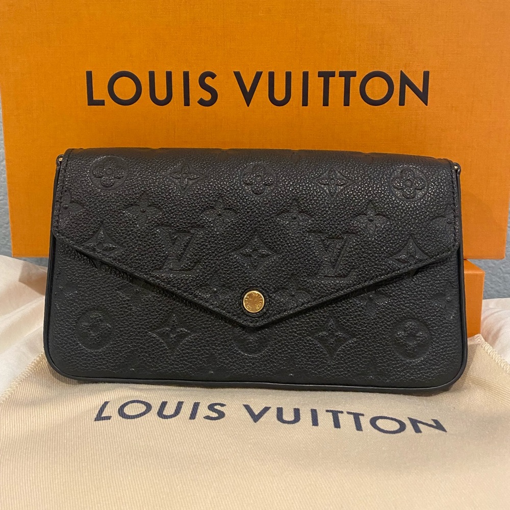 Louis Vuitton Felicie Pochette Black Empreinte Gold Chain Strap
